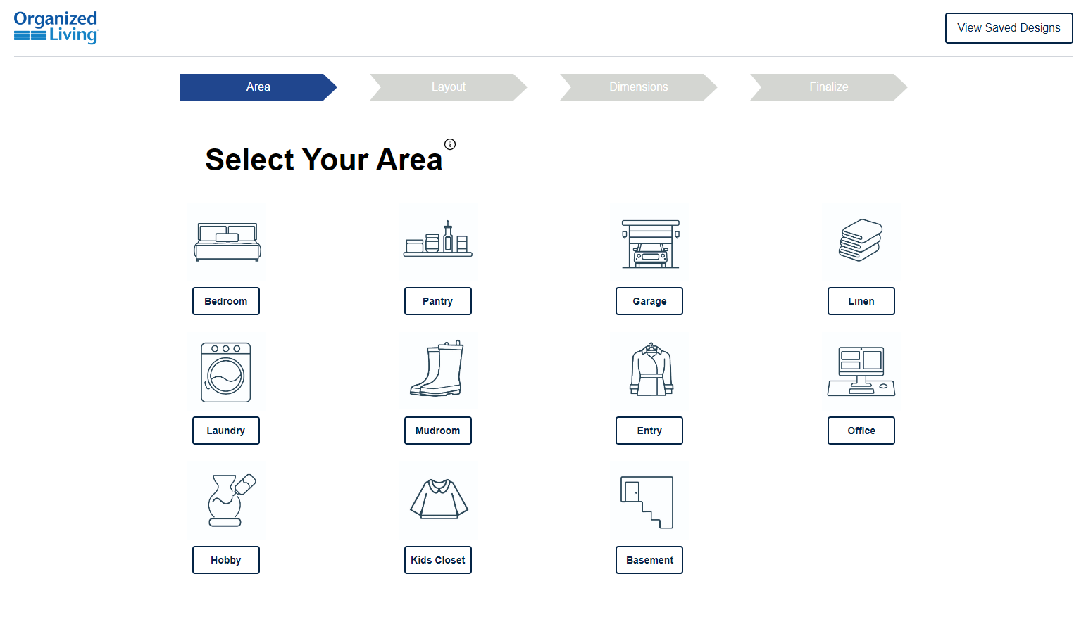 New Design Tool Landing Page screenshot with