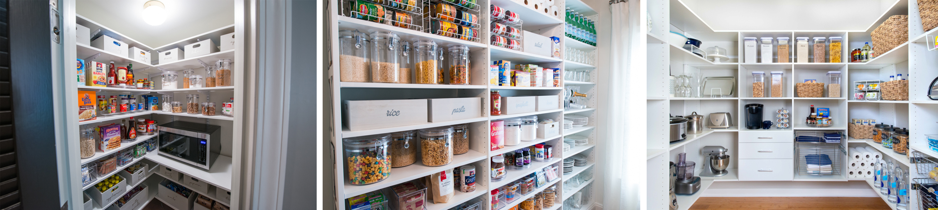 freedomrail, Classica and Select Pantries in white