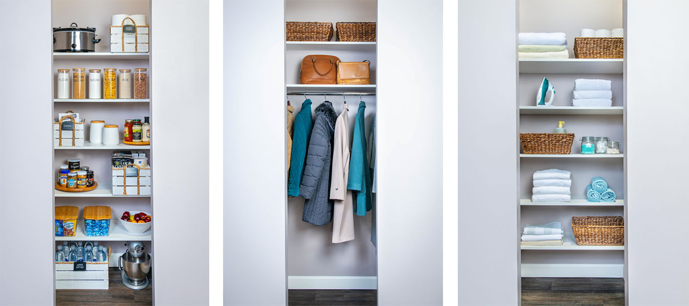 VUE entry VUE Closet in White with pantry, closet and linen.