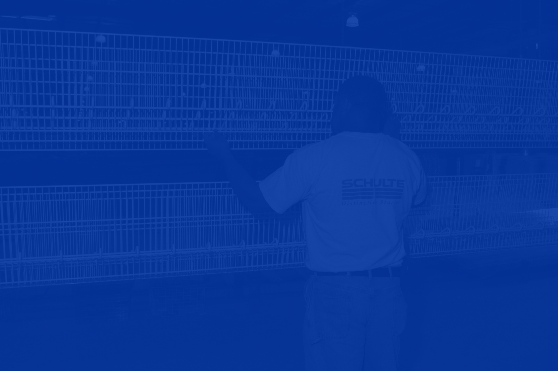 Man inspecting ventilated shelving