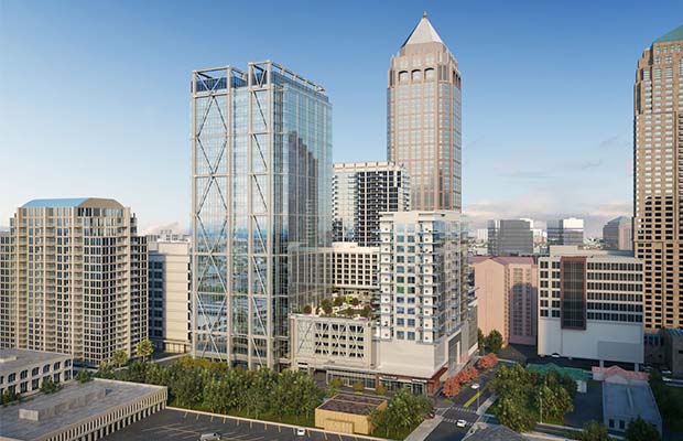Rendering of 32-story office building, 1105 West Peachtree.